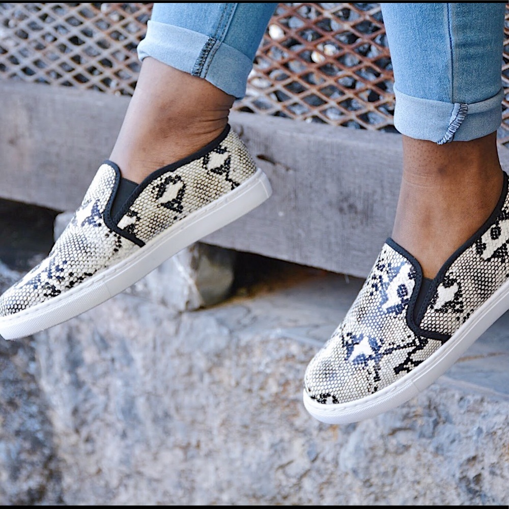 Black & White Snakeskin Shoes